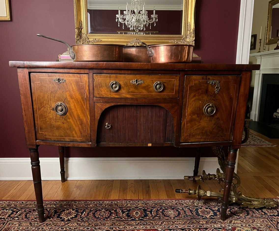George III / Regency Mahogany Sideboard with Tambour Centre - Image 2