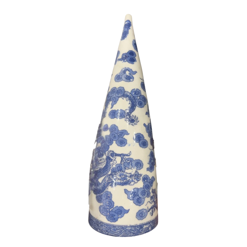 Pair of Blue & White Dragon Porcelain Wall Sconces