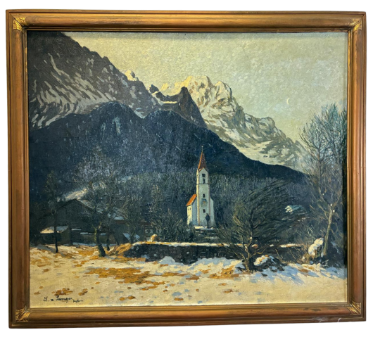 Alpine Church at Dusk – L. v. Lenger