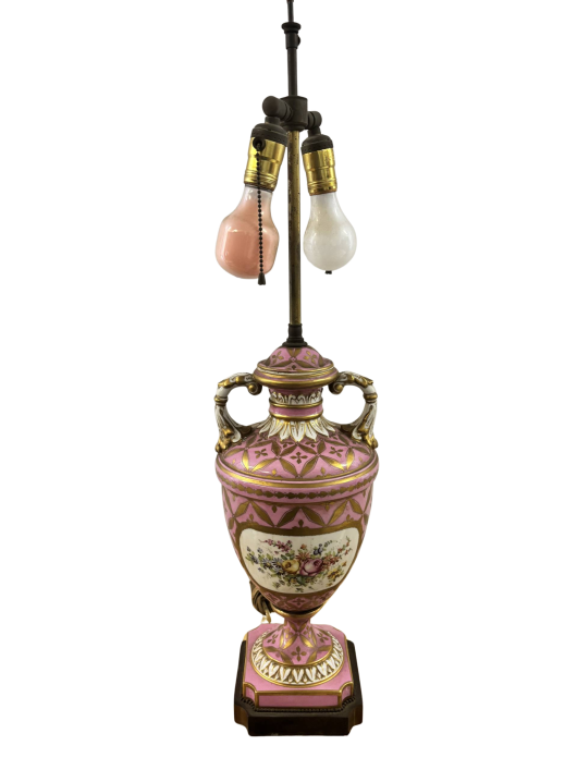 Porcelain Lamp with Gilt Metal