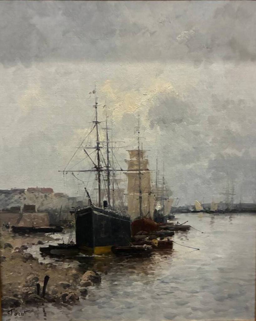 Bateaux au port (Boats in the Harbor) - Eugene Galien-Laloue