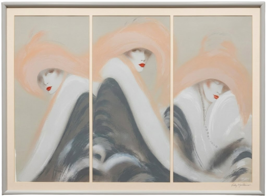 Three-panel Triptych from Women in Hats Series - Victoria Montesinos