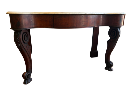 Victorian Marble-Top Mahogany Console Table